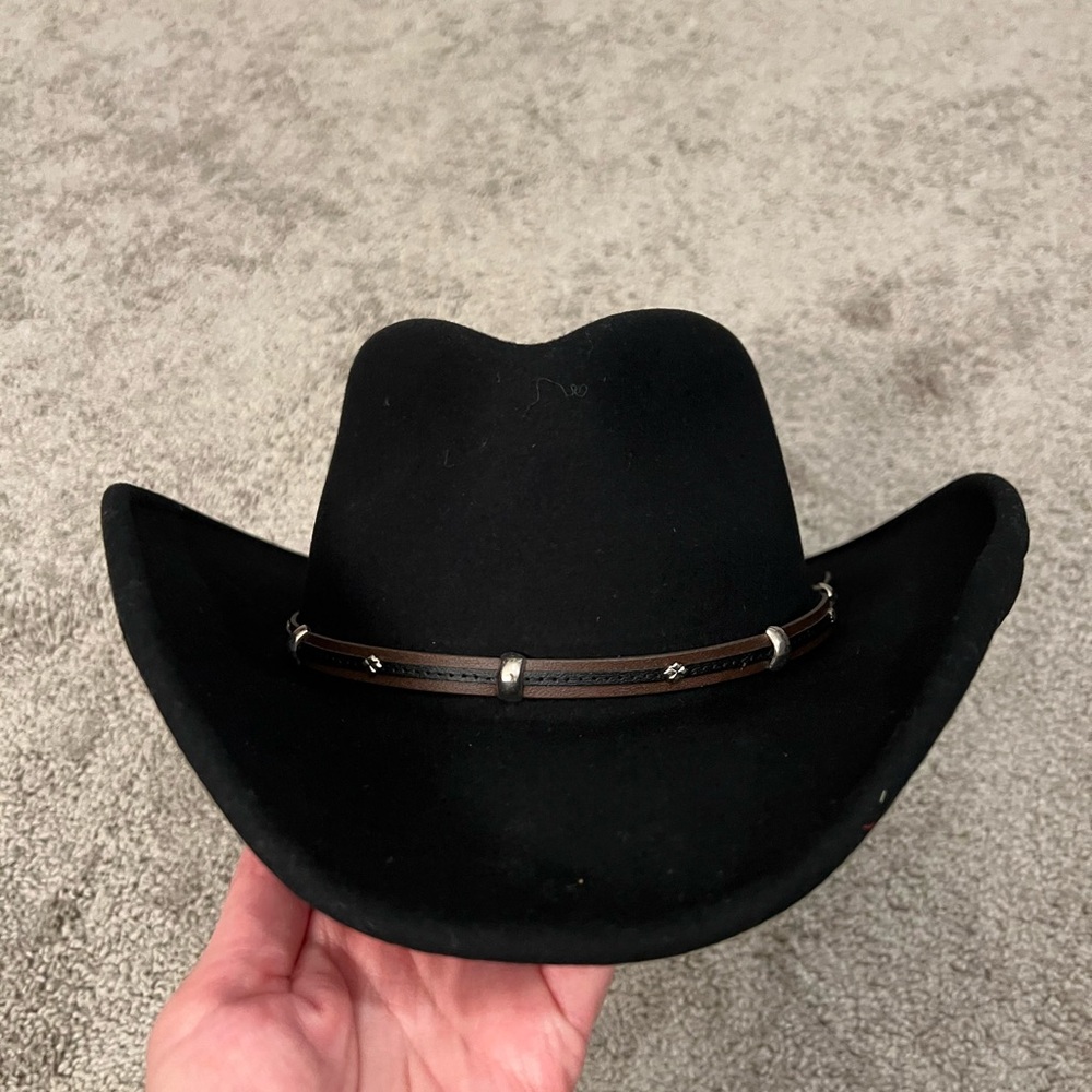 Black Western Cowboy Hat with Brown Accent Band